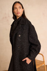 DJOVANNI BLACK LUREX COAT