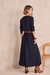 OCTAVE BLUE FLOWING KNIT SKIRT
