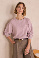 LESLY ROSEWOOD COTTON SWEATSHIRT
