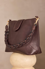 MARCEL CHOCOLATE CAMEL LEATHER BUCKET BAG