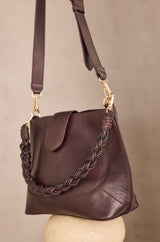 MARCEL CHOCOLATE CAMEL LEATHER BUCKET BAG