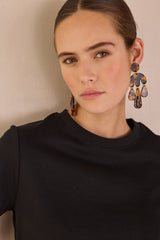 LENI BLACK COTTON T-SHIRT