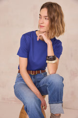 LENI ROYAL BLUE COTTON T-SHIRT