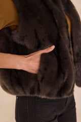 SUZANNE ANTHRACITE FAUX FUR VEST