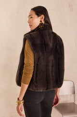 SUZANNE ANTHRACITE FAUX FUR VEST