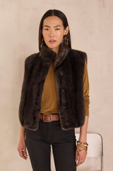SUZANNE ANTHRACITE FAUX FUR VEST