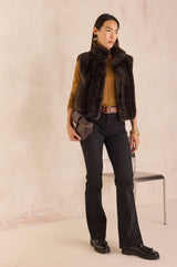 SUZANNE ANTHRACITE FAUX FUR VEST