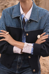 PENNY NAVY BI-COLOR JACKET