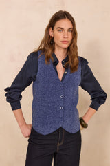 PARKER COTTON BLEND SLEEVELESS CARDIGAN