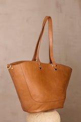 MARCEL LIGHT CAMEL LEATHER TOTE BAG