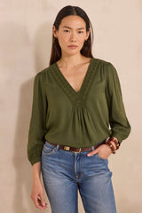 DORIAN KAKI LONG SLEEVE BLOUSE