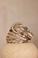 EDDY GOLD LEATHER BELT