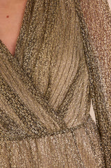 BRIGHT GOLD LONG WRAP DRESS