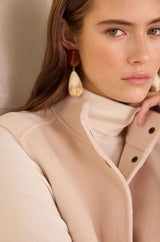 FLEUR CREAM SLEEVELESS WOOL JACKET