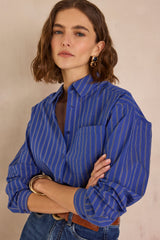 PASSY ROYAL BLUE STRIPED SHIRT