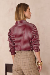 PASSY BURGUNDY STRIPED SHIRT