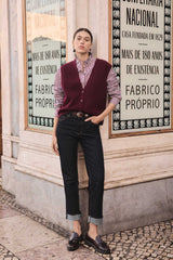 DELIA DARK RINSE TURN-UP CROPPED JEANS