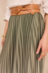 DARCY LIME PLEATED SKIRT