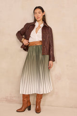 DARCY LIME PLEATED SKIRT