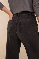 ROMAIN BLACK WIDE-LEG JEANS