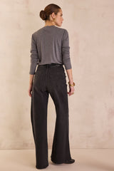 ROMAIN BLACK WIDE-LEG JEANS