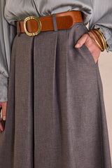 TATIANA MOUSE GREY WIDE-LEG TROUSERS