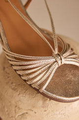 SUN GOLD IRIDESCENT FLAT SANDALS