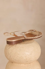 SUN GOLD IRIDESCENT FLAT SANDALS