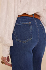 REBECCA RAW DENIM WIDE-LEG JEANS
