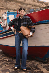 REBECCA RAW DENIM WIDE-LEG JEANS