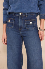 ROMAIN RAW DENIM WIDE-LEG JEANS