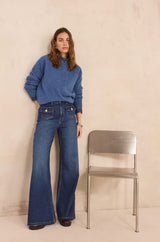 ROMAIN RAW DENIM WIDE-LEG JEANS