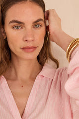 SEATTLE LUREX VISCOSE STRIPED BLOUSE