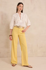 SANDY LEMON WIDE TROUSERS