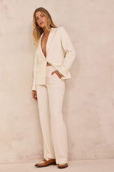 FERGUSON CREAM WIDE-LEG TROUSERS