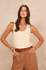 LOVE CREAM COTTON AND HEMP TANK TOP