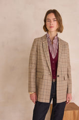 NELIA PRINCE OF WALES CHECK SUIT JACKET