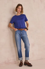 DELIA STONE USED CROPPED DENIM