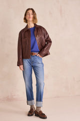 DELIA STONE USED CROPPED DENIM