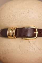 EVE CHOCOLATE LEATHER BELT