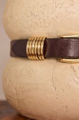 EVE CHOCOLATE LEATHER BELT