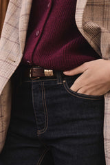 EVE CHOCOLATE LEATHER BELT