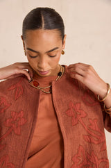 VITALIE RUST EMBROIDERED COTTON JACKET