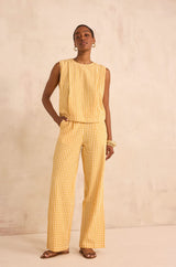 THEODORE VICHY STRAIGHT COTTON TROUSERS