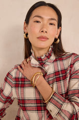 DENIS BURGUNDY CHECKED SHIRT