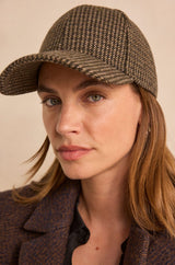 GABBY KHAKI CHECKED CAP