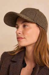 GABBY KHAKI CHECKED CAP