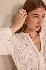 MAGUY EMBROIDERED COTTON BLOUSE