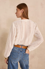 MAGUY EMBROIDERED COTTON BLOUSE