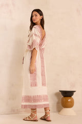 MAE STRAIGHT EMBROIDERED COTTON DRESS